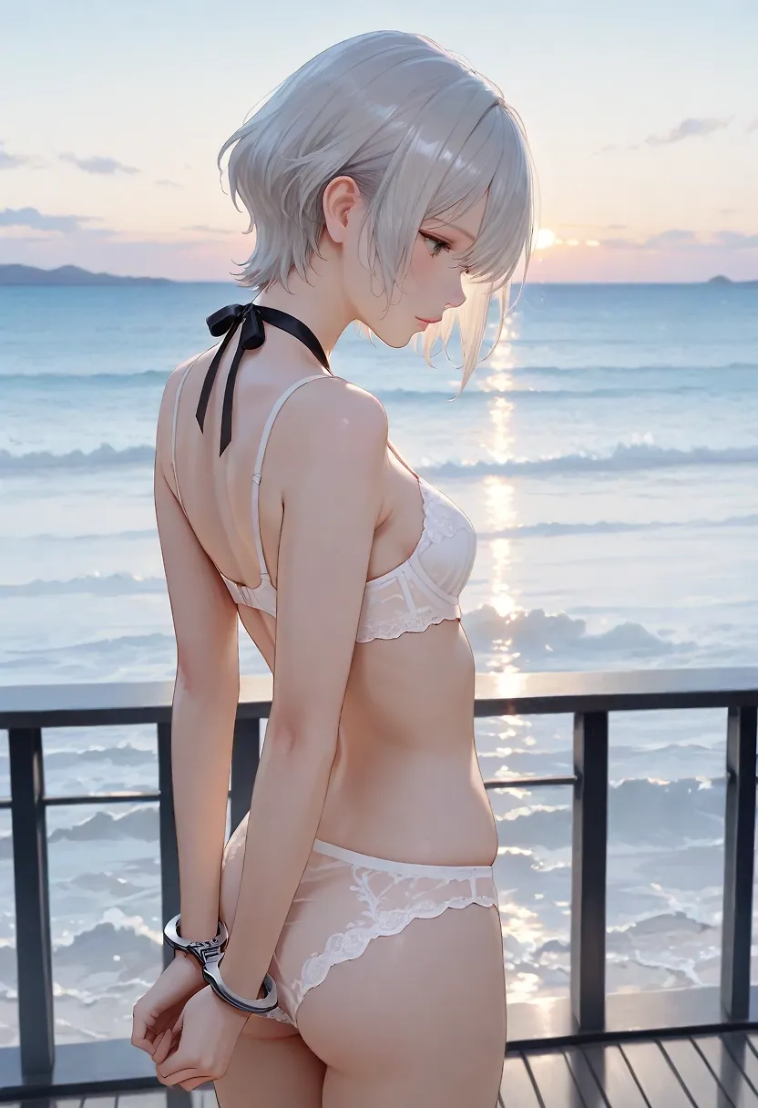Black ribbon and the sea