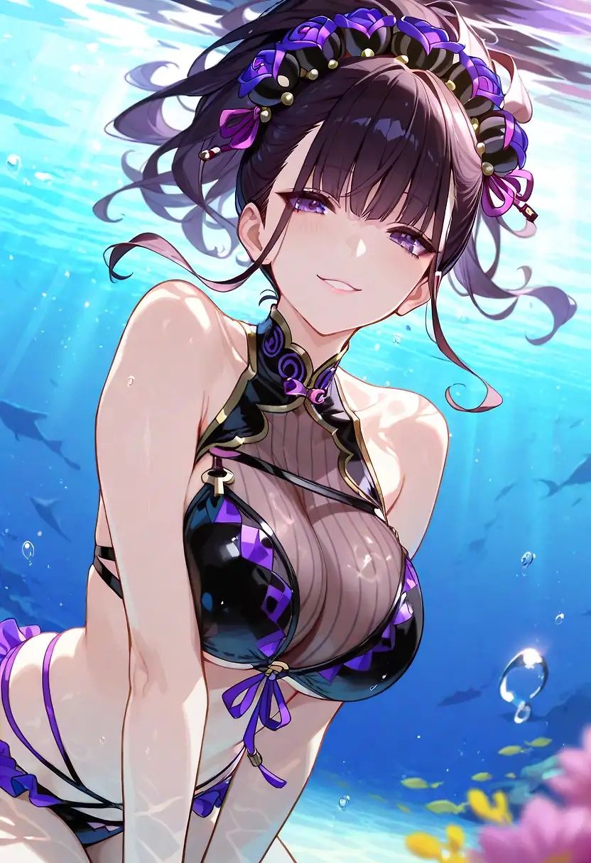 AI art 'Murasaki underwater'