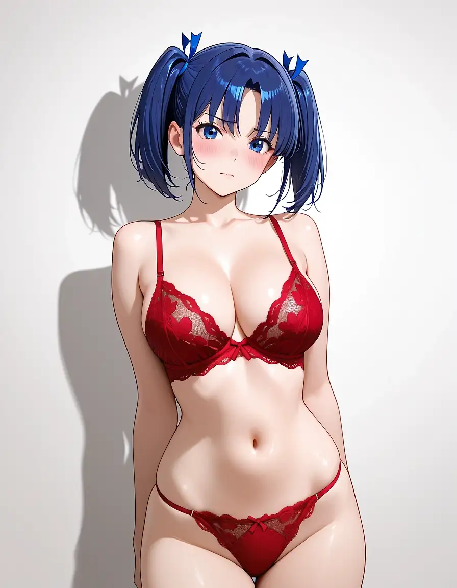 AI art "Kanzaki Aoi (Red Lingerie)"