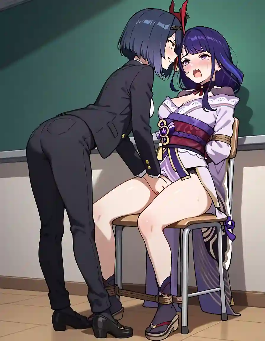 AI art "Kujou Sara got her shogun at checkmate"