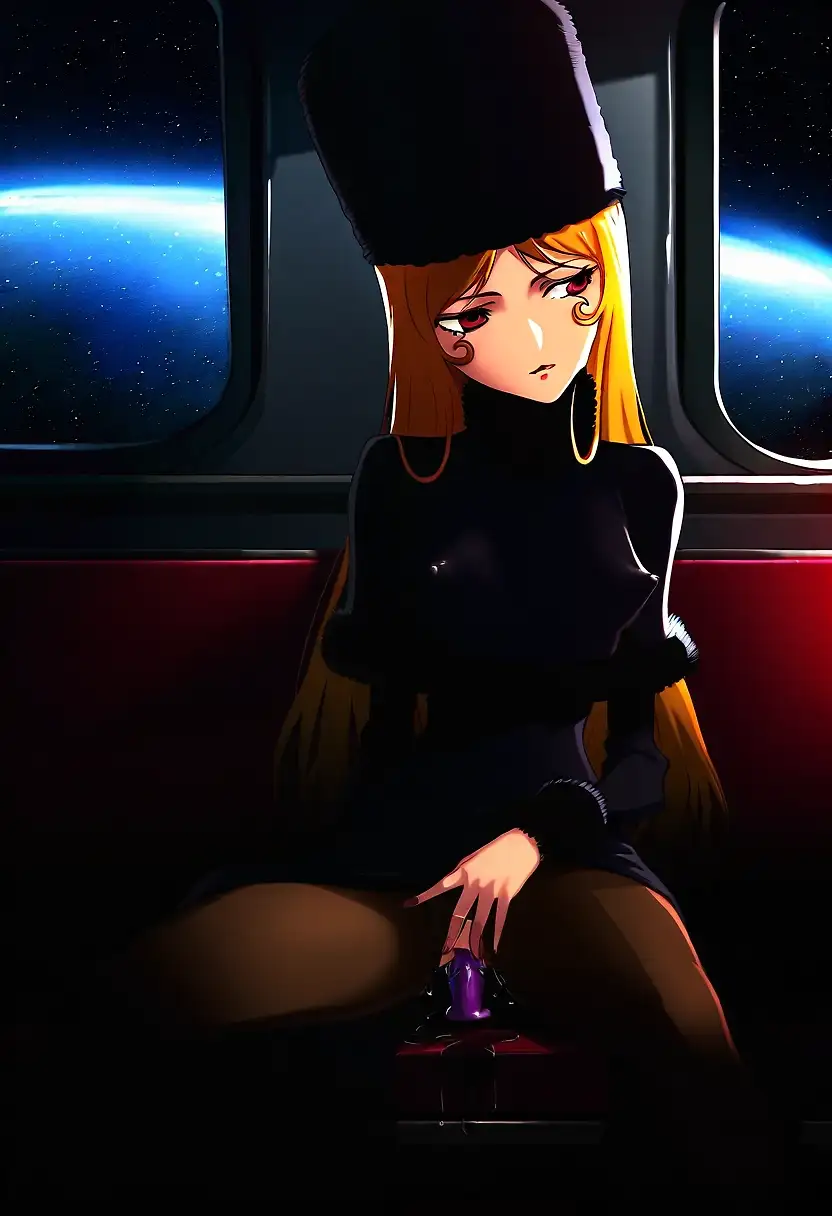 AI art 'Cum aboard the Galaxy Express...' with user description 'I'm making a new rule for Leiji Matsumoto's works only: Rule 999.'