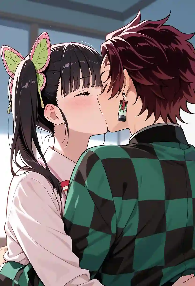 AI art "Kanao and Tanjiro's little make out session."