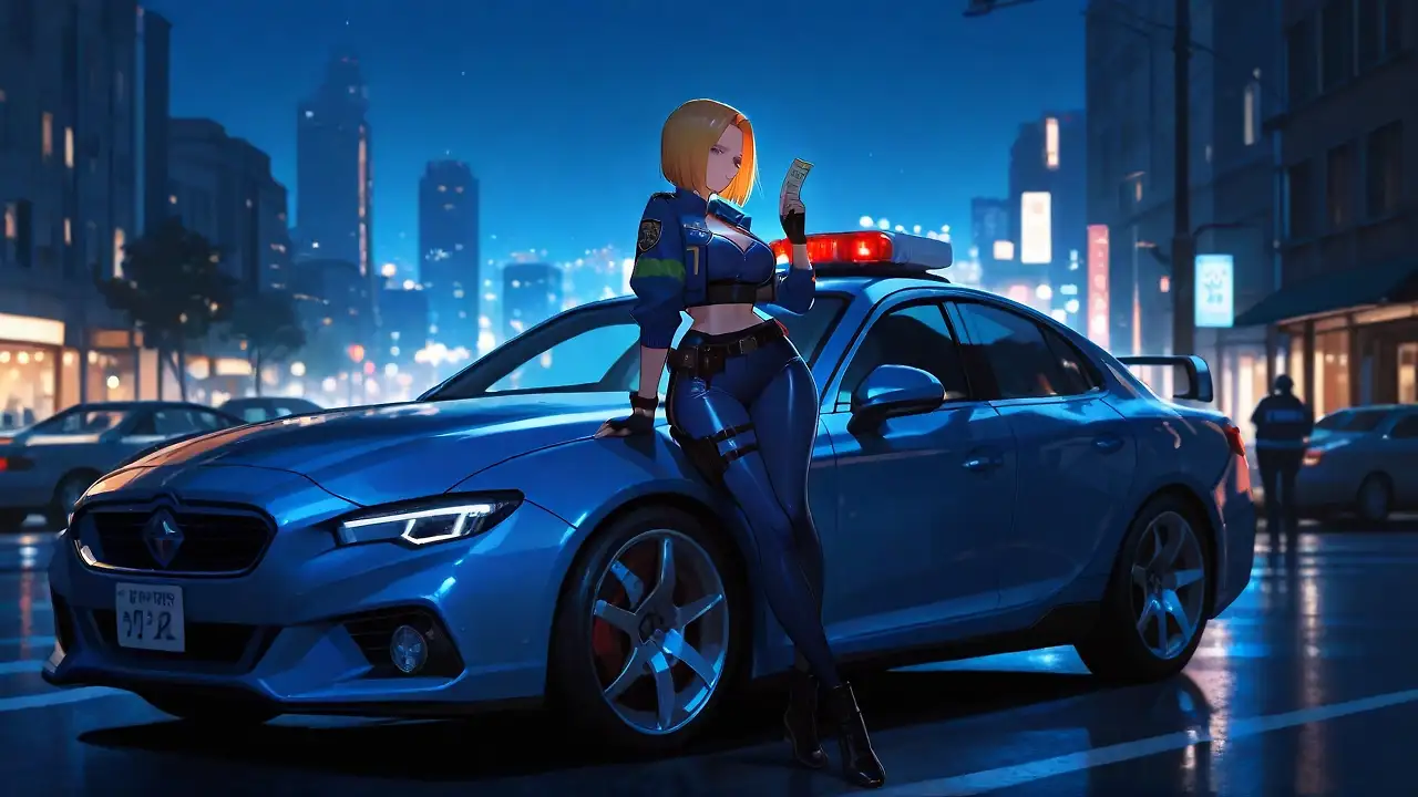 AI art "police blue mary"
