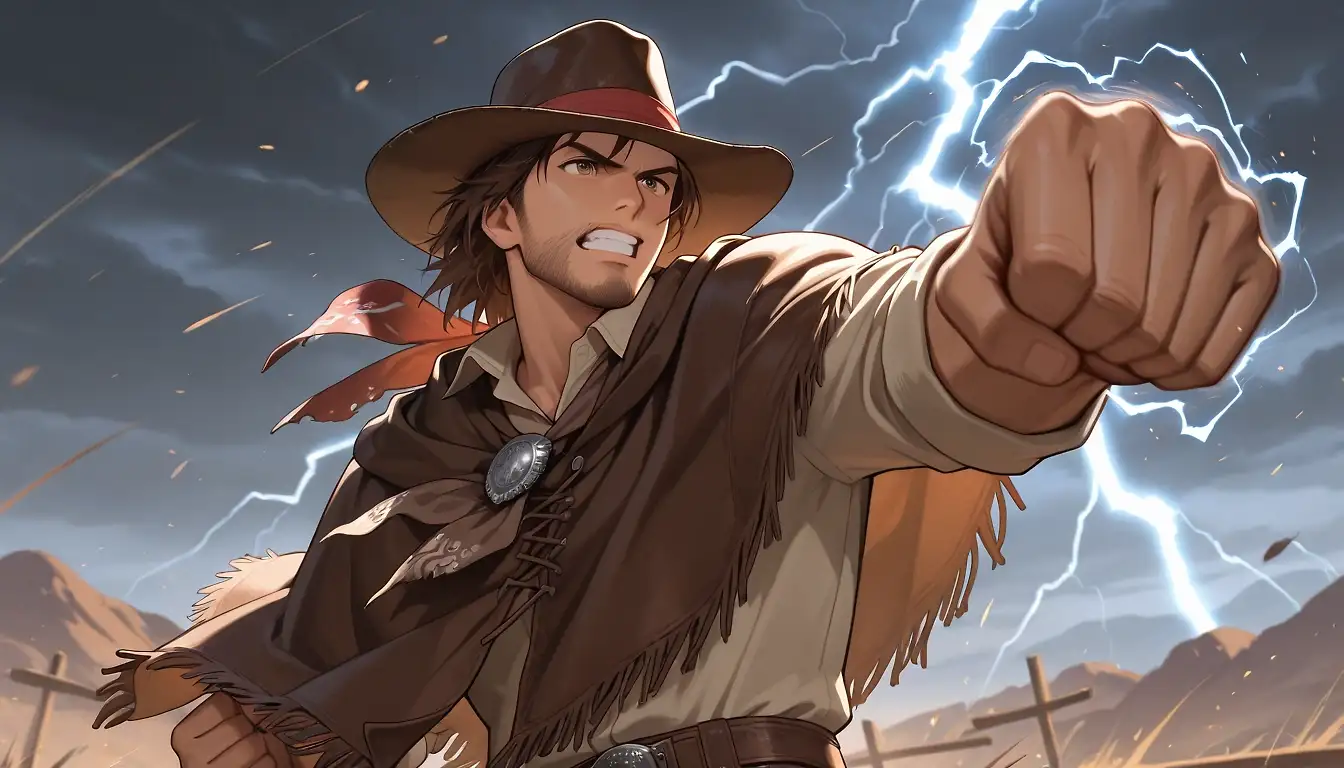 AI art "The fighting Cowboy"