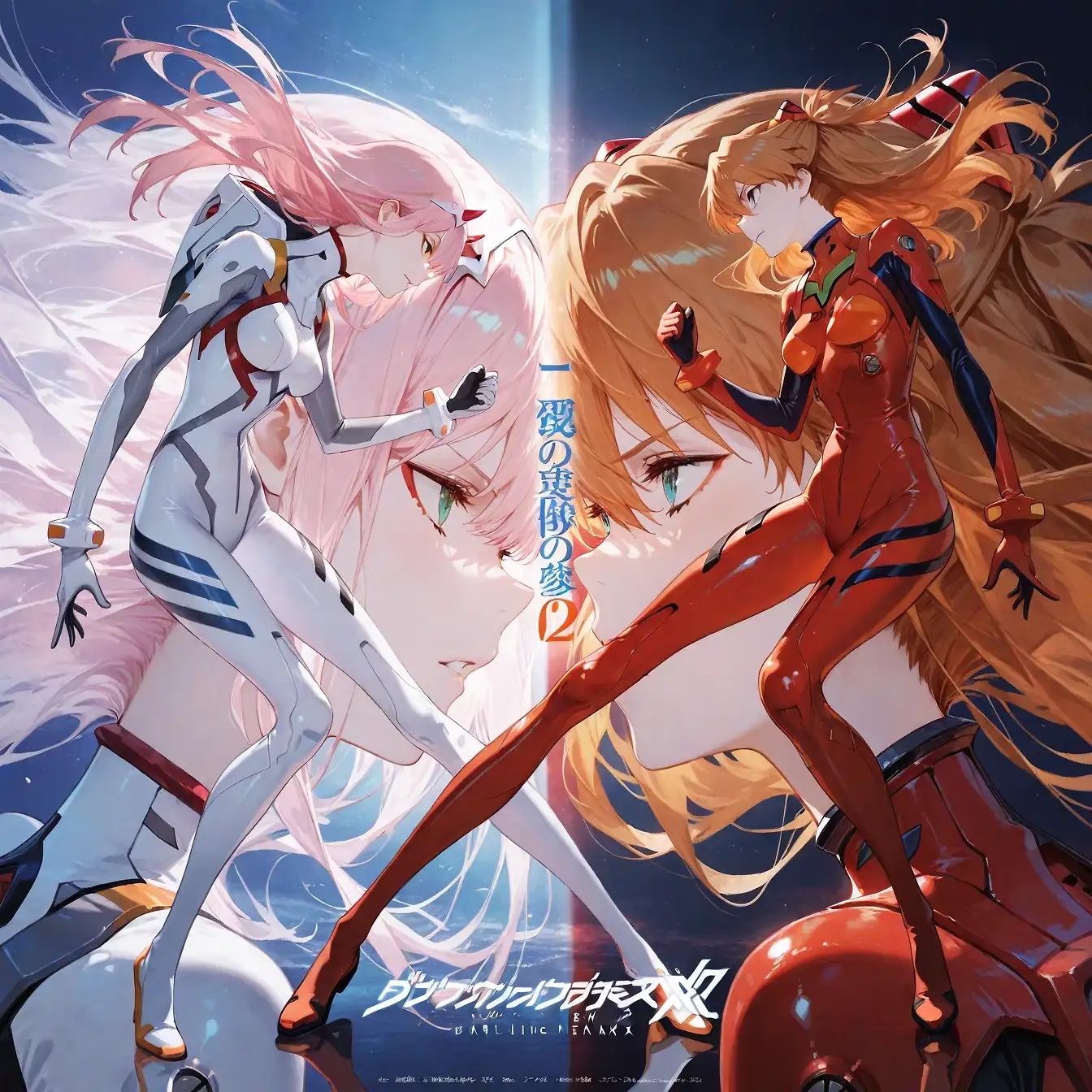 AI art 'Mecha waifus crossover.'