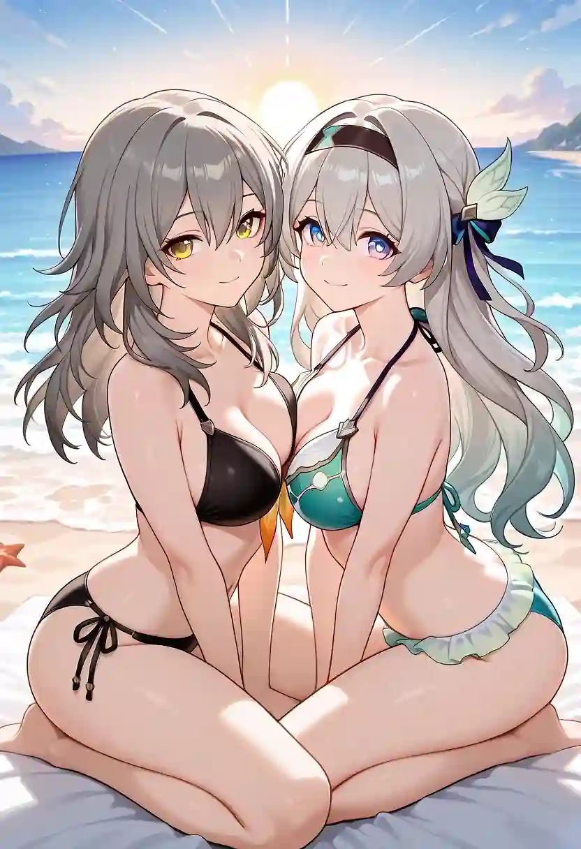 AI art "Stelle and Firefly at Beach"