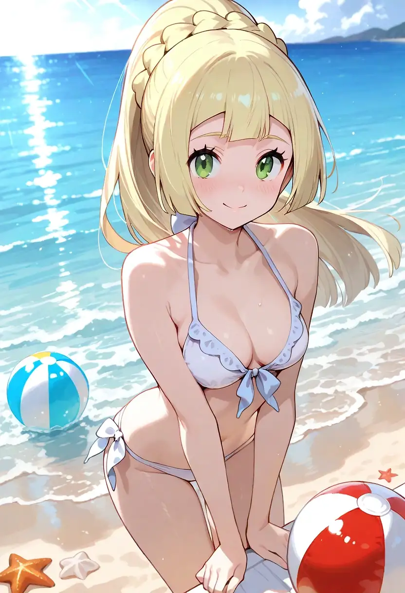 AI art "Lillie's Beach Threesome"