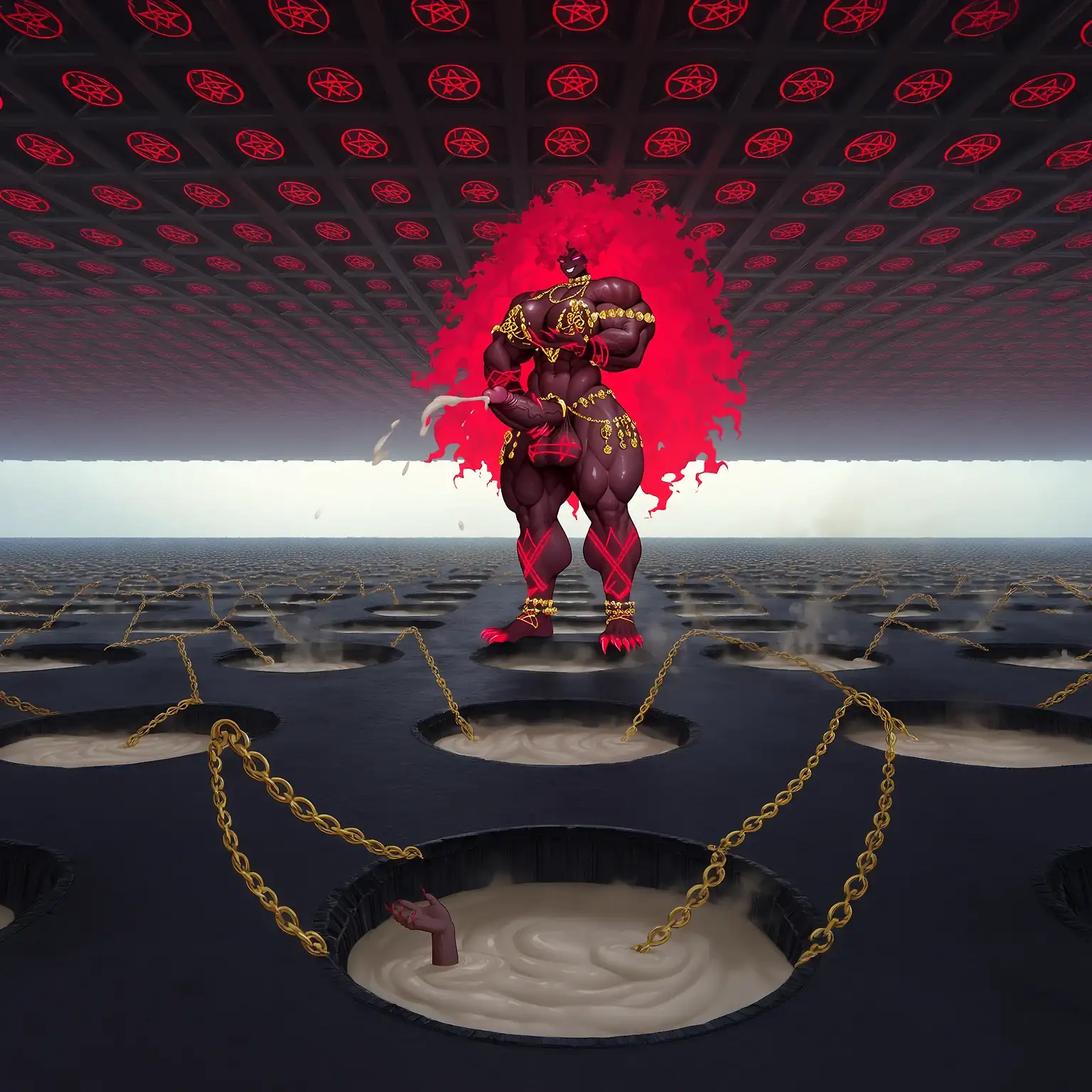 AI art "Futadom - Excessive Cum/Giantess/Implied Gokkun"