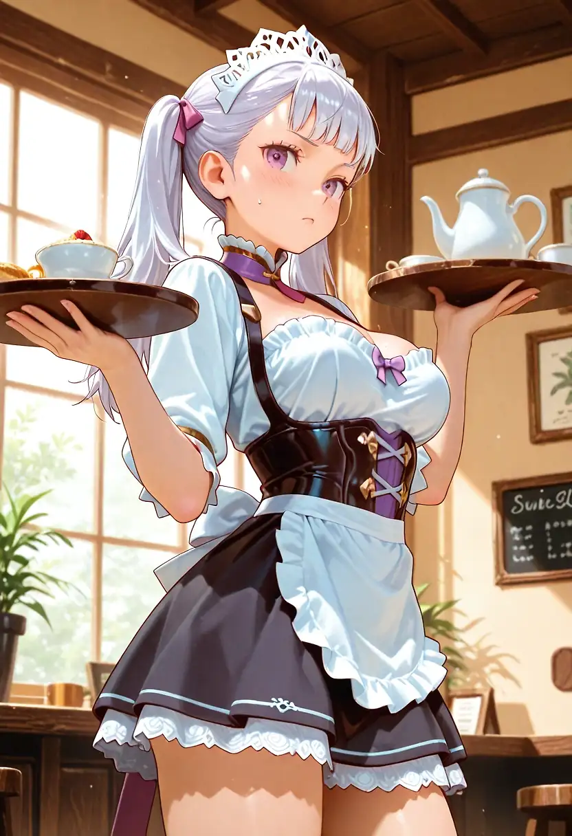 AI art 'Fallen noble gets a job.'