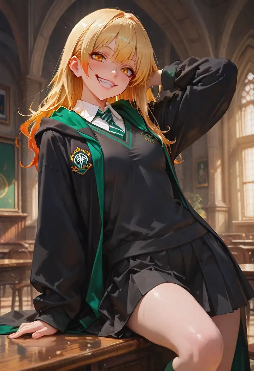 AI art 'You belong to slytherin' with user description 'Für Amber the speaking hat choose the right House 🤣'
