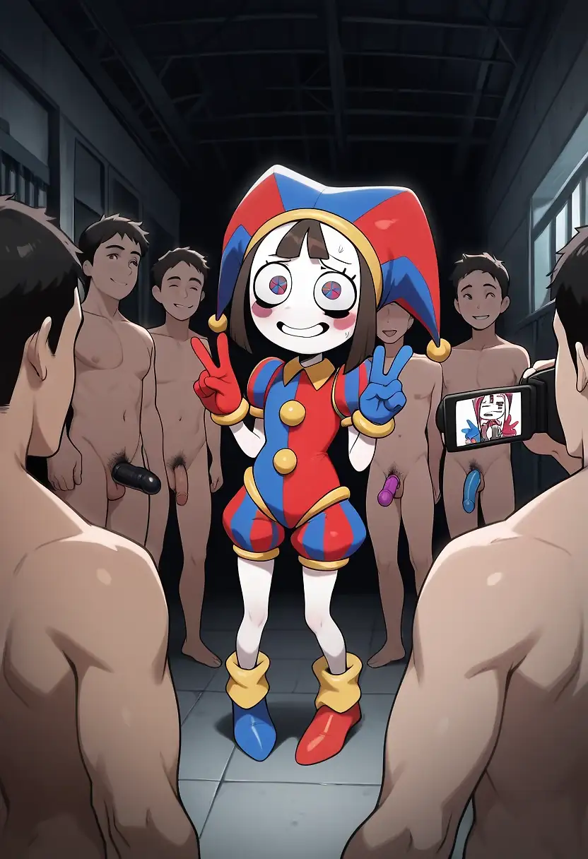 AI art 'Pomni ready for her audition video' with user description 'Now this will be a circus!'