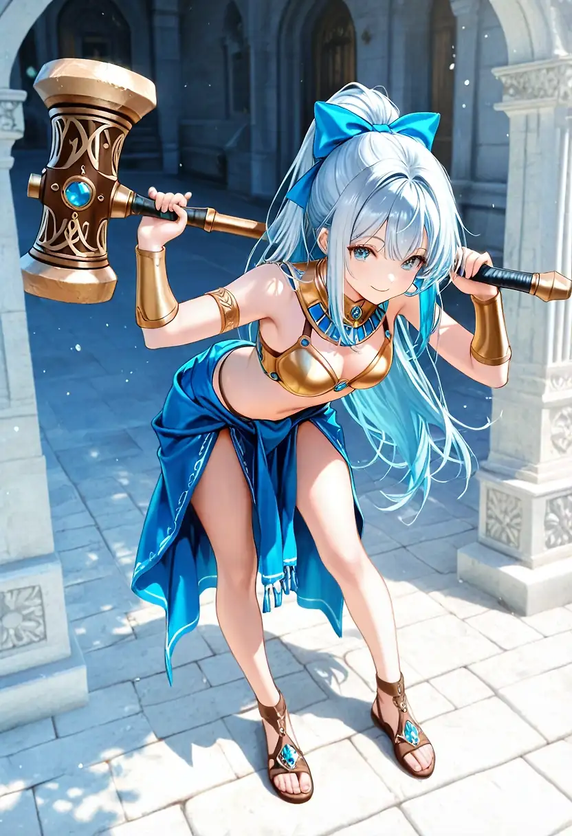 AI art 'Mysterious Dancer' with user description 'Tried to recreacte my first waifu crush and I got pretty close. I wonder if any of you will recognise her?'