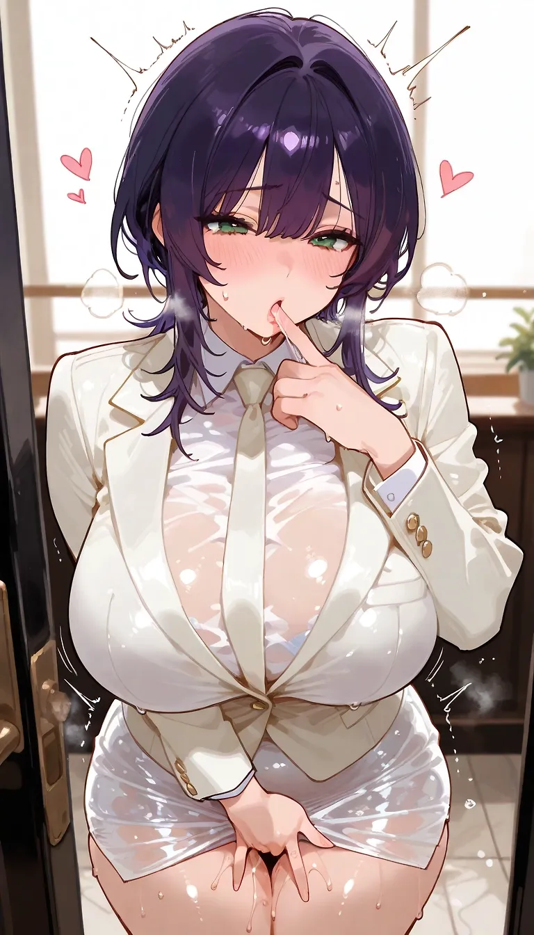 White suit masturbation (1)