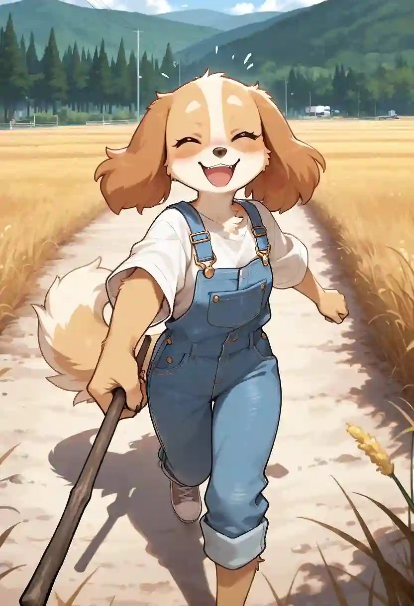 AI art "Playing fetch."