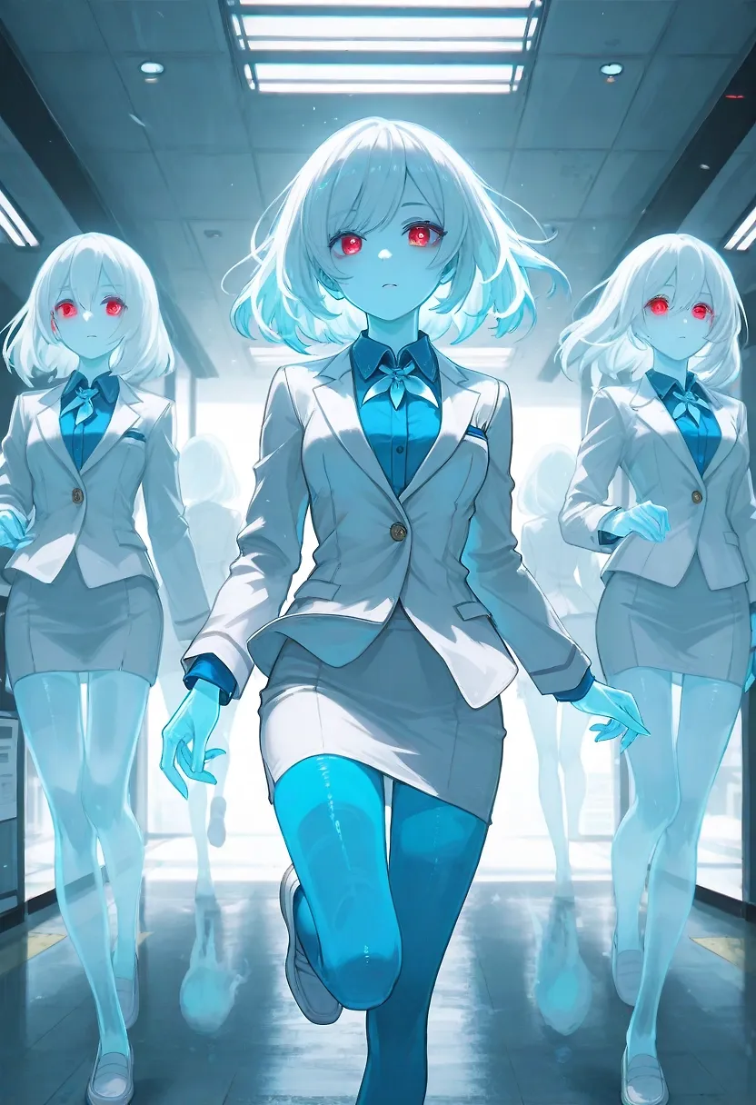Ghost girls in suits