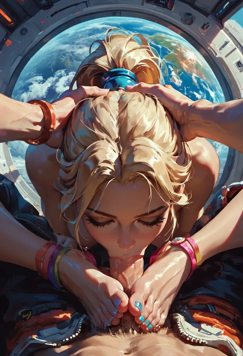 AI art "Flexible girl" with user description "Dr  Linda is the best at at particle research but she didn't lose her flexibility from the gymnastics team times

Here I was still learning and you may notice some imperfections"