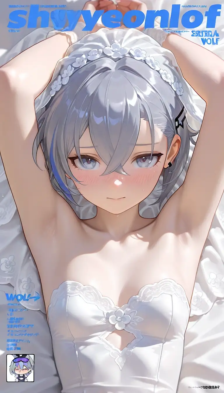 AI art "Silver wolf wedding photo book"