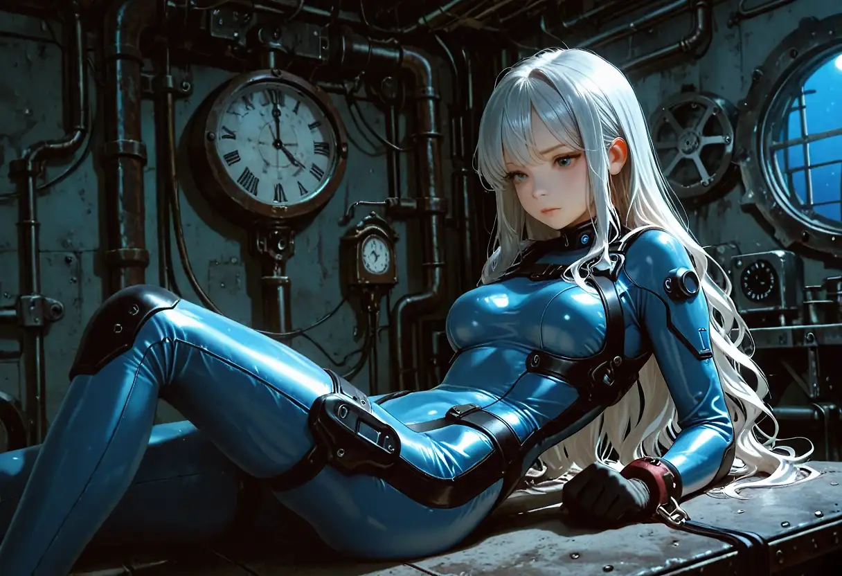 AI art "torn combat suit"