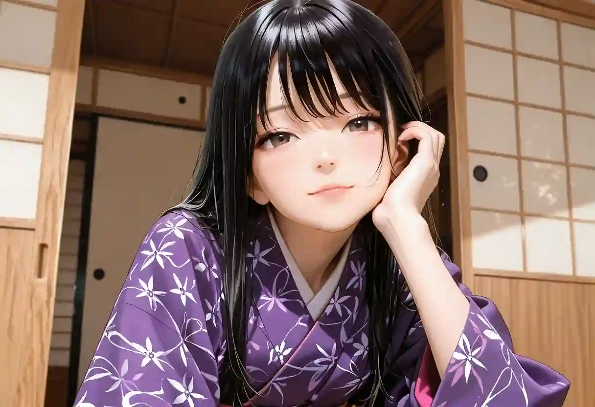 AI art "Purple kimono"