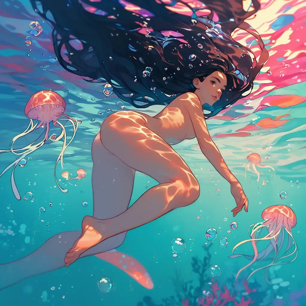 AI art "|ω・`)ﾉ Hi.."