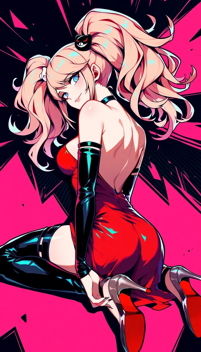 AI art "Danganronpa Girls Fashionista Set" with user description "Fun and sexy fashion set from the Danganronpa cast.

Girls included: Junko Enoshima, Celestia Ludenburg, Sayaka Maizono, Aoi Asahina, Kyoko Kirigiri, Mukuro Ikusaba, Ibuki Mioda, Chiaki Nanami, Sonia Nevermind, Mahiru Koizumi, Kaede Akamatsu, Himiko Yumeno, Maki Harukawa, Miu Iruma, Hirumi Tojo, Tsumugi Shirogane"