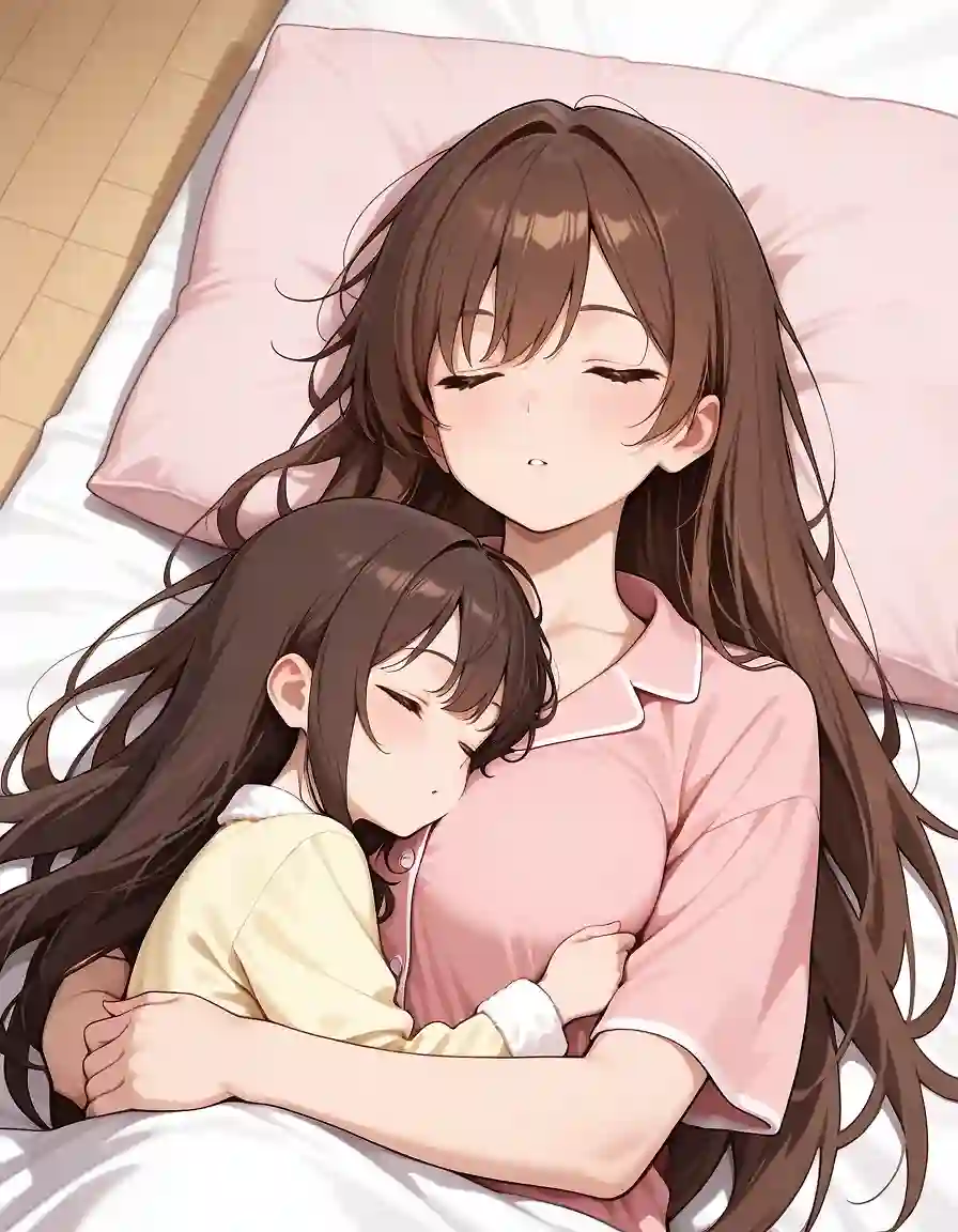 AI art "Mum & daughter afternoon nap"