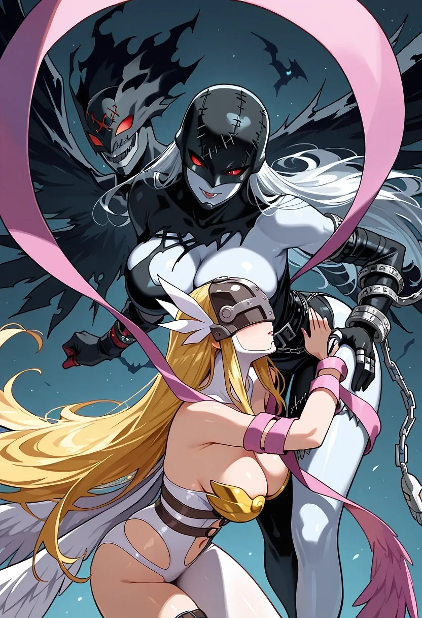 Angewomon and ladydevilmon