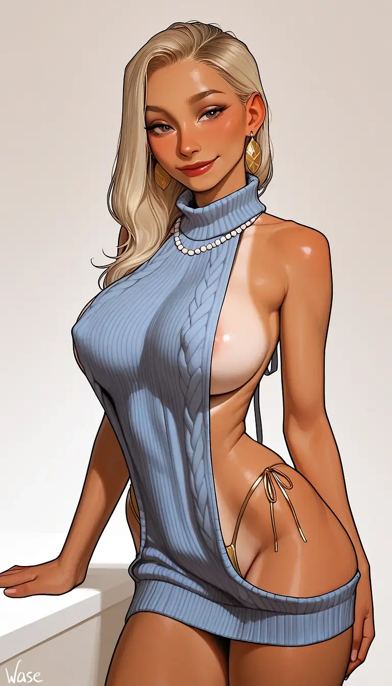 AI art "Summer's wardrobe. Virgin killer sweater"