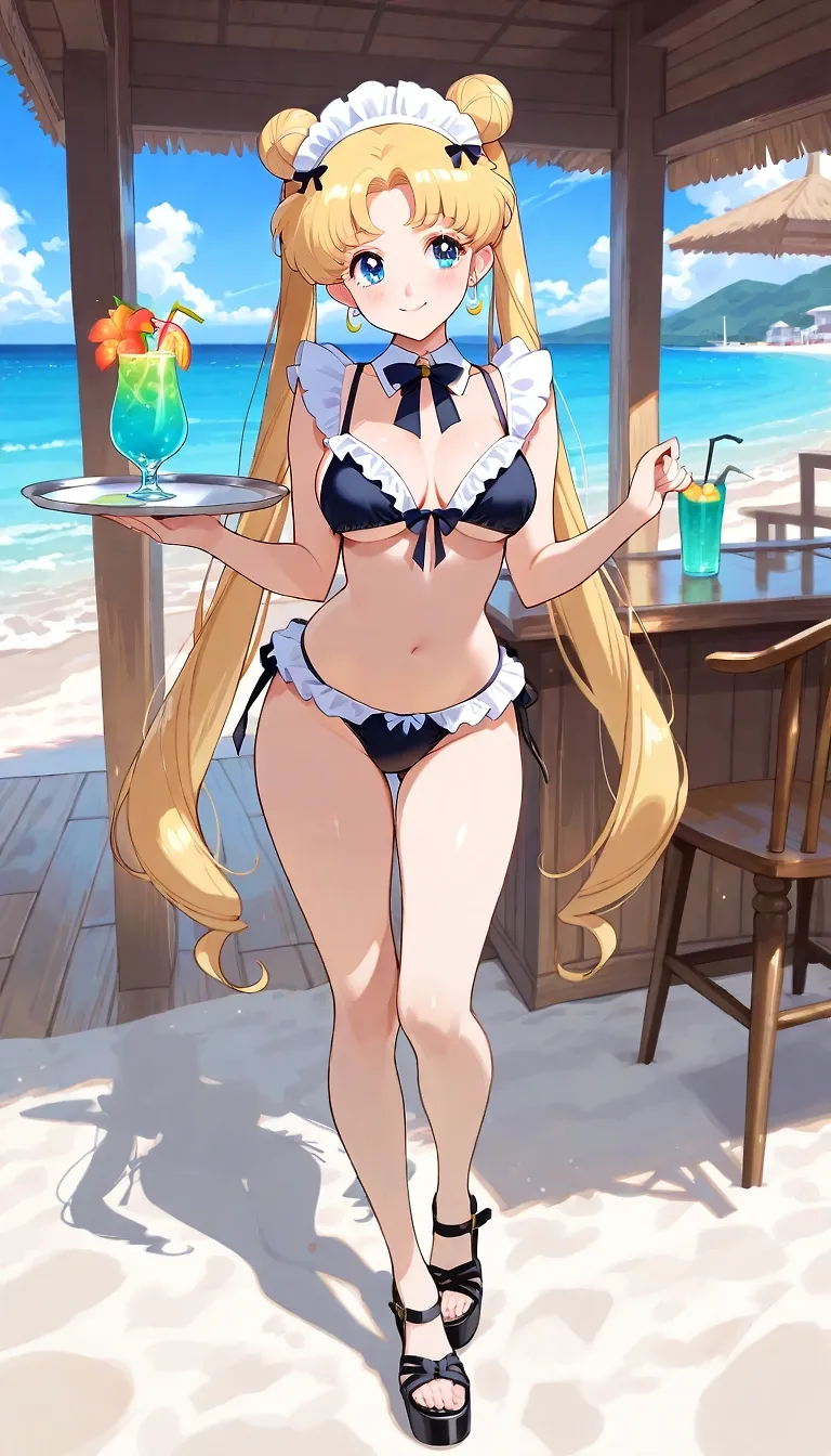 AI art "bikini maid SAILOR MOON"