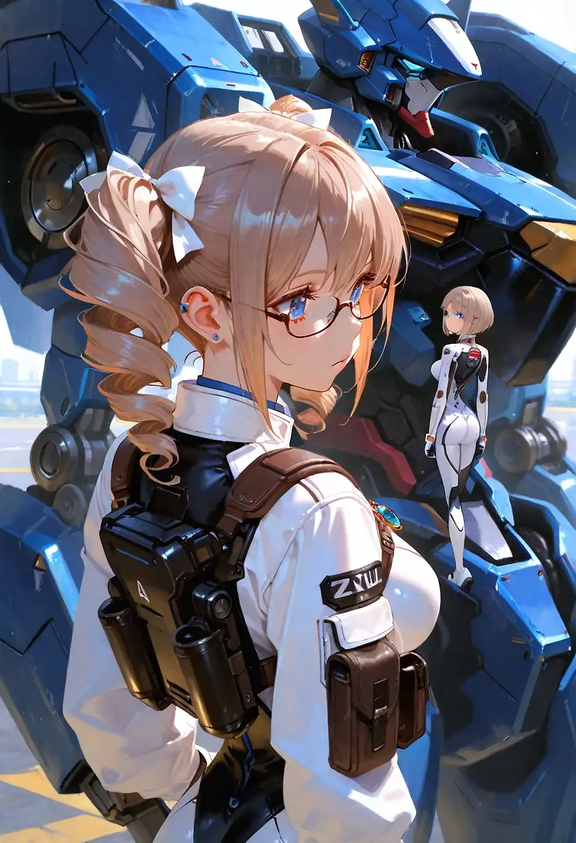 AI art 'Some more Mechpilot trys' with user description 'Hana is back as Mechpillot 😁'