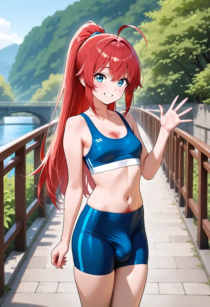 AI art 'You meet Akane and go on a date' with user description 'Skinny Akane is cute, even with her hairyness. Would you still love her after she got chubby?'