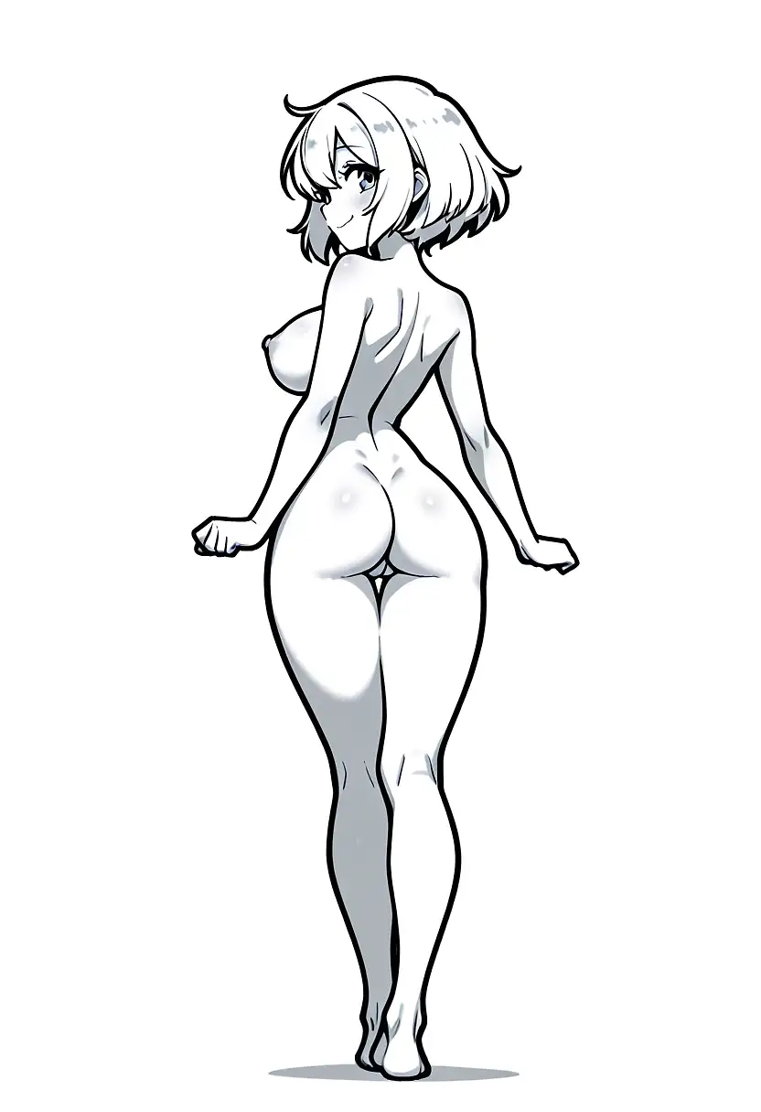 AI art "Black and white seet pose"