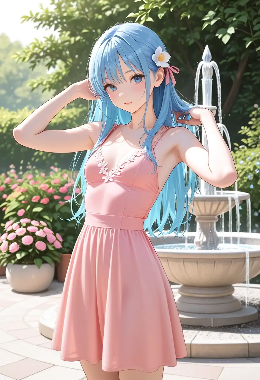 AI art "Garden with a fountain"