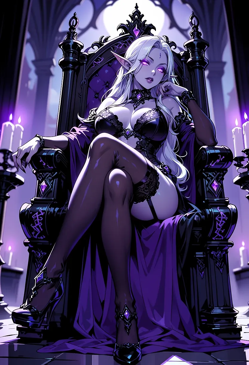 Dark Elf on a throne