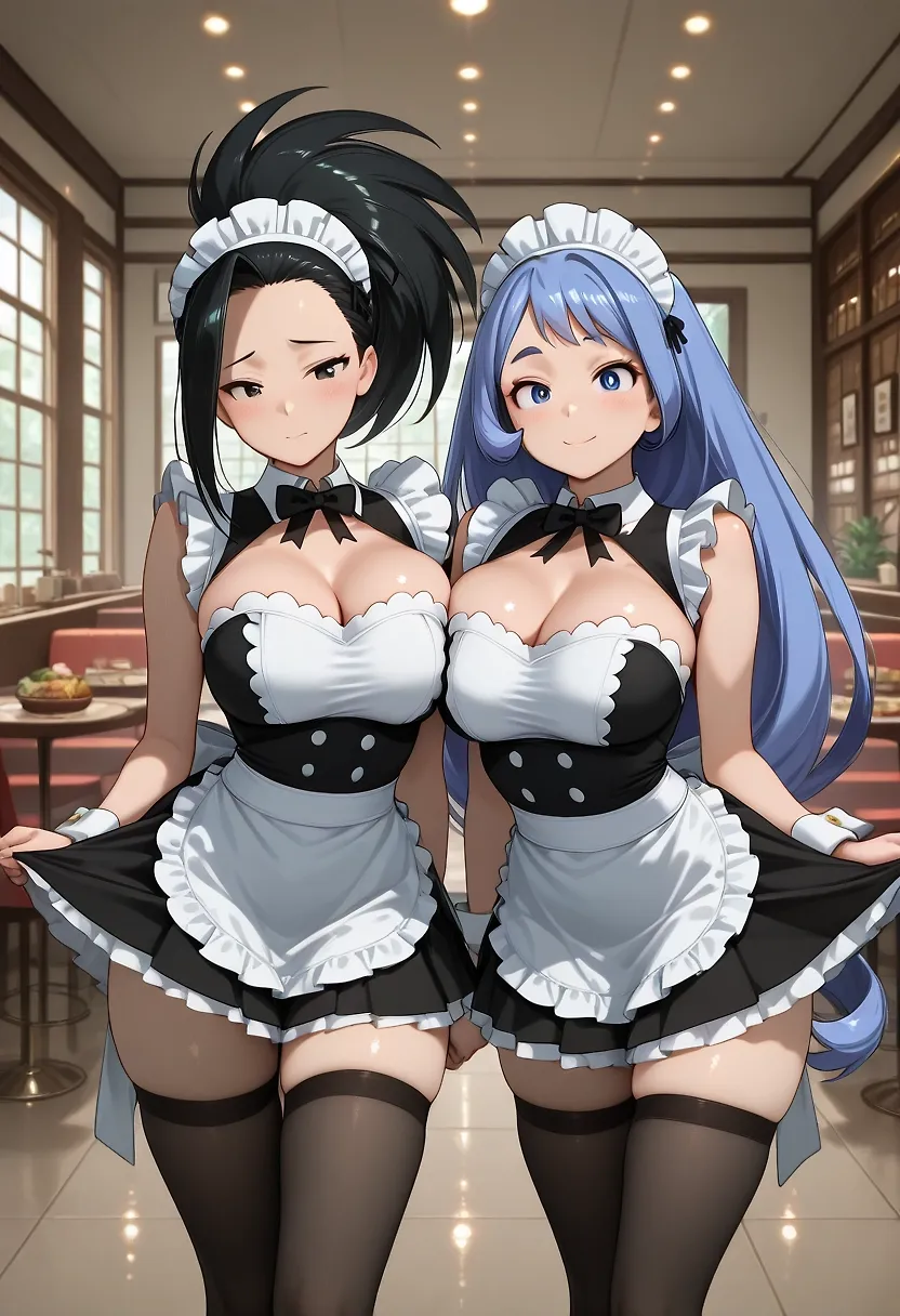 AI art "Who is supposed to serve you? Momo or Nejire?"