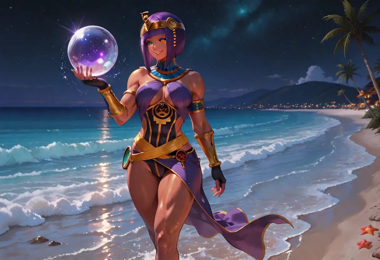 AI art 'Menat's new invention : Sex Slime ep.1' with user description 'Menat created "Slime Boy" with her crystal ball at night
Its body fluids are rich in nutrients and strengthening girls' body
she used it herself
The experiment was very successful
She promoted her invention to all her friends.

Chun Li,
Cammy, 
Han Juri,
Rainbow Mika,
Elena,
Manon Legrand,
Ibuki,
Shiranui Mai (KOF),
Angel (KOF).'