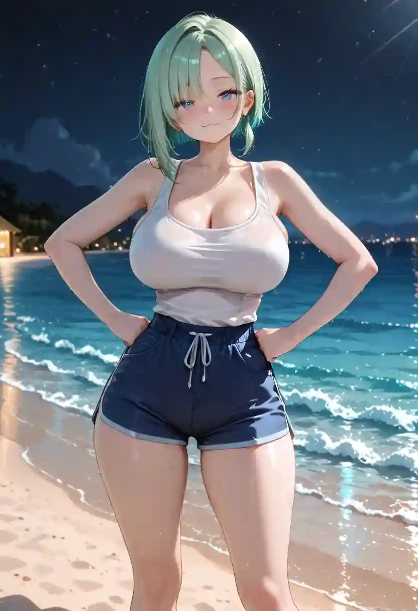 AI art 'Late beach time'