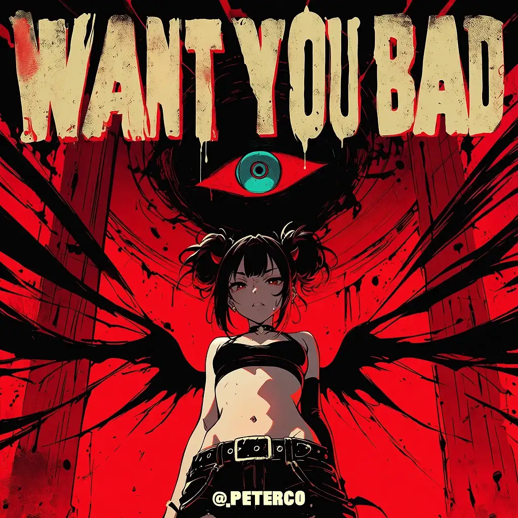 AI art "Want You Bad, @peterco and Your 4K Followers 🎸🍹"