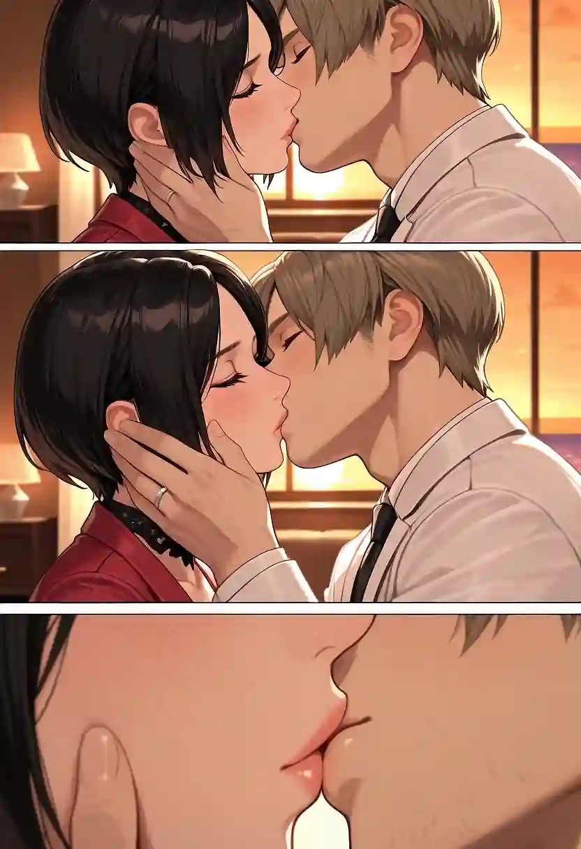 AI art "Just Ada and Leon kissing, don't ask."