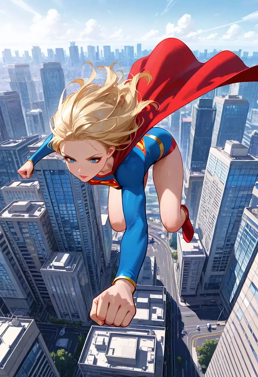AI art "SuperGirl + Pink Kryptonite =............ Part 1"