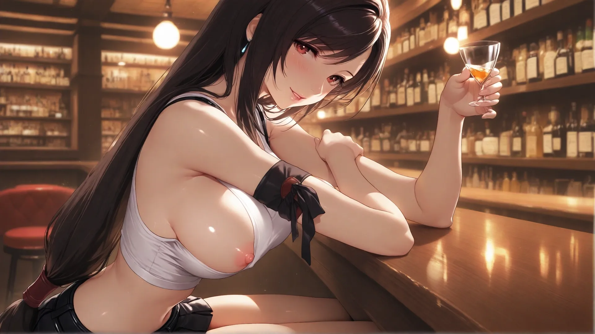 AI art "Invitations to paradise" with user description "I wanted to try some things different than usual with two waifus who will take your heart."