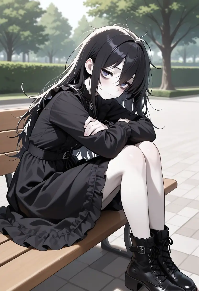 AI art "Gothic girl in the park"