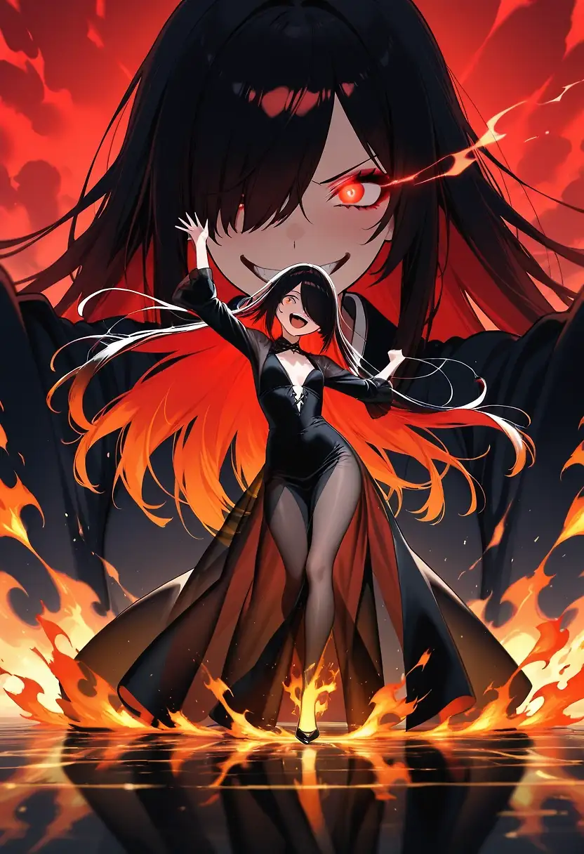 AI art 'Clea dancing with flames'