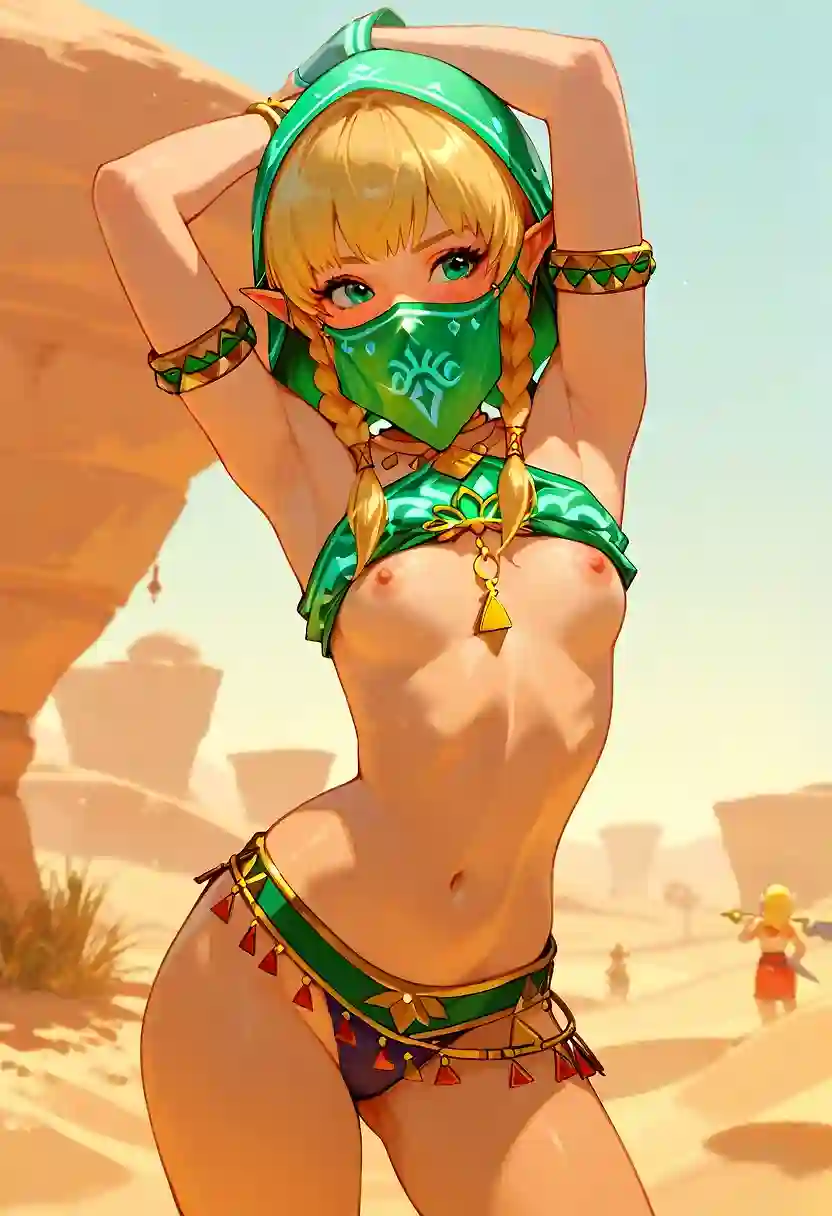 AI art "Linkle: A Trip to Gerudo Desert"