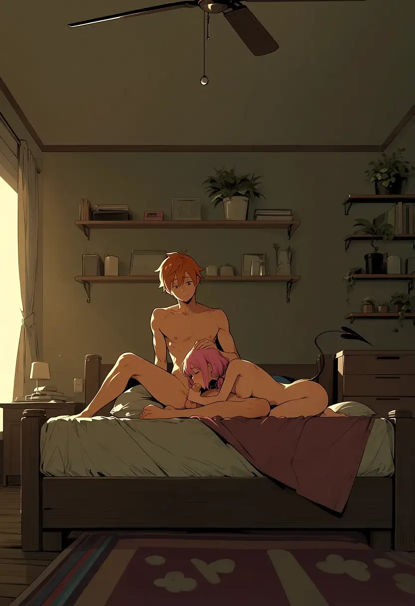 AI art 'To Love-Ru Reloaded | Slice of Life 1 : Depression' with user description '[Begin Recording]

There are days when I wake up feeling empty. 

And no, it's not because Momo has been emptying my balls every morning since my parents died. I'm....just having difficulty processing the events of the last few months is all. I need to set up some sessions with Tearju but just haven't had time. Just another thing to add to the spreadsheet I guess.... *stares off into space for a good minute then gasps for air like he forgot to breathe*

So yeah, I've been getting my parents mail since they died. We've managed to stop most of mail coming through from the debt collectors. I ain't owe them shit is what I wrote back and that surprisingly worked. I had to stop Lala from sending out the latest edition of Bye-Bye Memory-Kun. I am so glad I caught her because this version was POWDERIZED. I got some on my fingers when I grabbed the envelope from her and I forgot who I was for a good *stares off into space for 15 seconds* Thirty-six hours, I think. Yeah... Thirty-six sounds right. I'll double-check with Lala since she took notes on all the effects it had on me (she's thoughtful like that).

Right. Where was I? Trouble processing....due to reasons? *slowly starts nodding his head obviously deep in thought* Yes, so the reasons are as follows.

Peke. 

C4. 

Dead Parents.

No Emotional Processing

Massive Amounts of Sex

36 Hours of Ego Death

And now I've got another one to add to the list: 

The Moonies. 

I mentioned that I'm getting my parents mail, right? Well, it's that time of year where membership dues come around and Jeeeesus Christ are they persistent. Every goddamn week another mailer. I looked into it and it's basically a cult. They call the leaders True Parents. Apparently the leader is the second coming of Jesus Christ.  My parents weren't Korean so I don't know why they joined the Unification Church of South Korea. My dad diiiid make trips to one of the Korea's for work a lot so maybe that's why?

Anyways, I wrote back that I ain't owe them shit and had Lala add some BBMK to the return envelope. 

[End of Recording]'