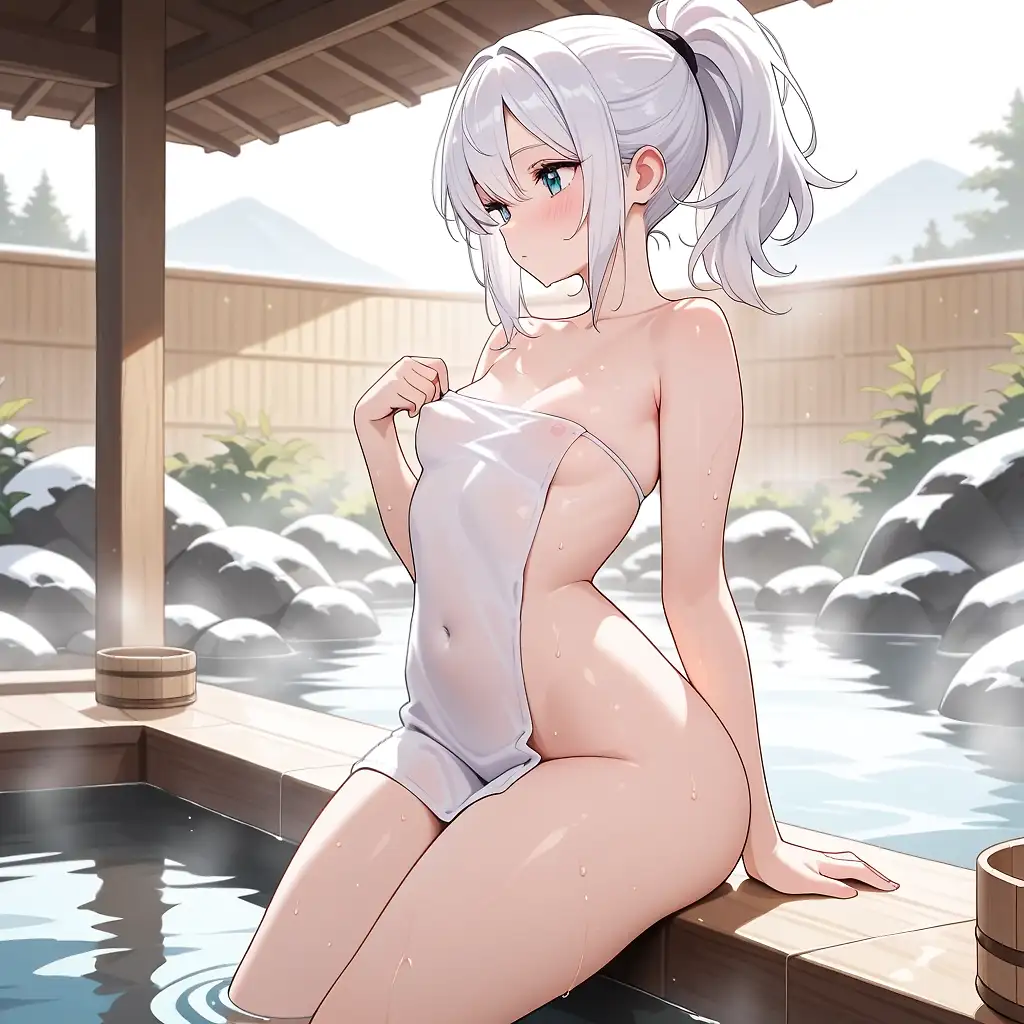 AI art "Sarah's onsen trip Part 1."
