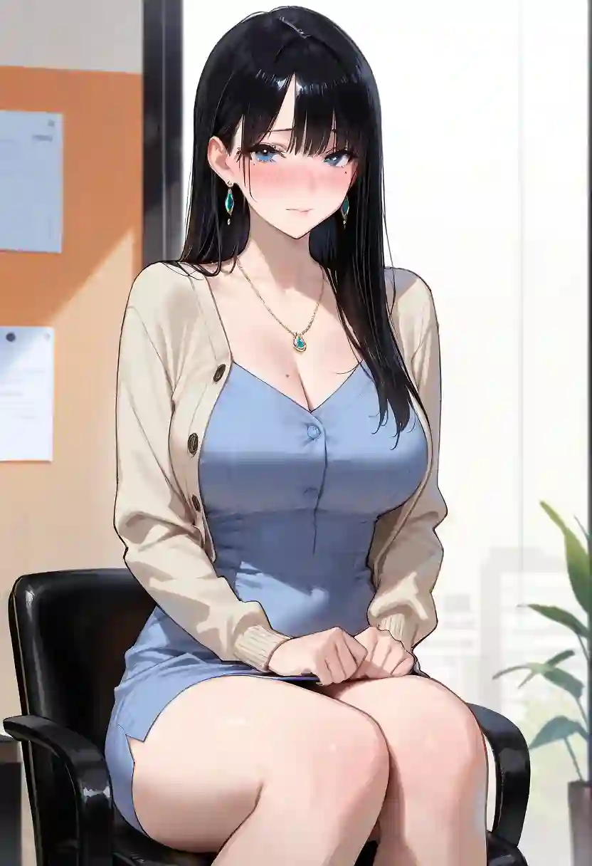 AI art "Office lady joins after work party"