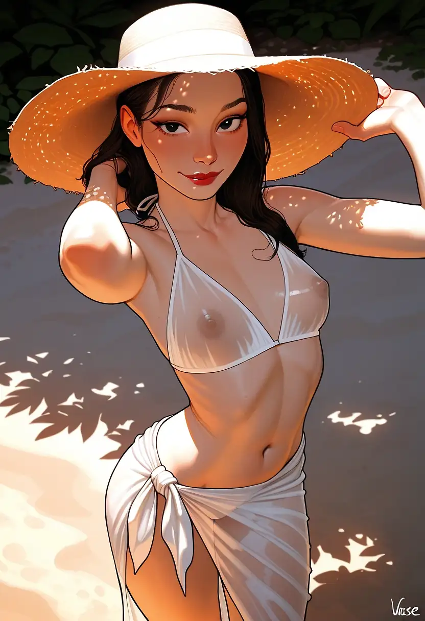 AI art "Beauty by the beach 🏖️"