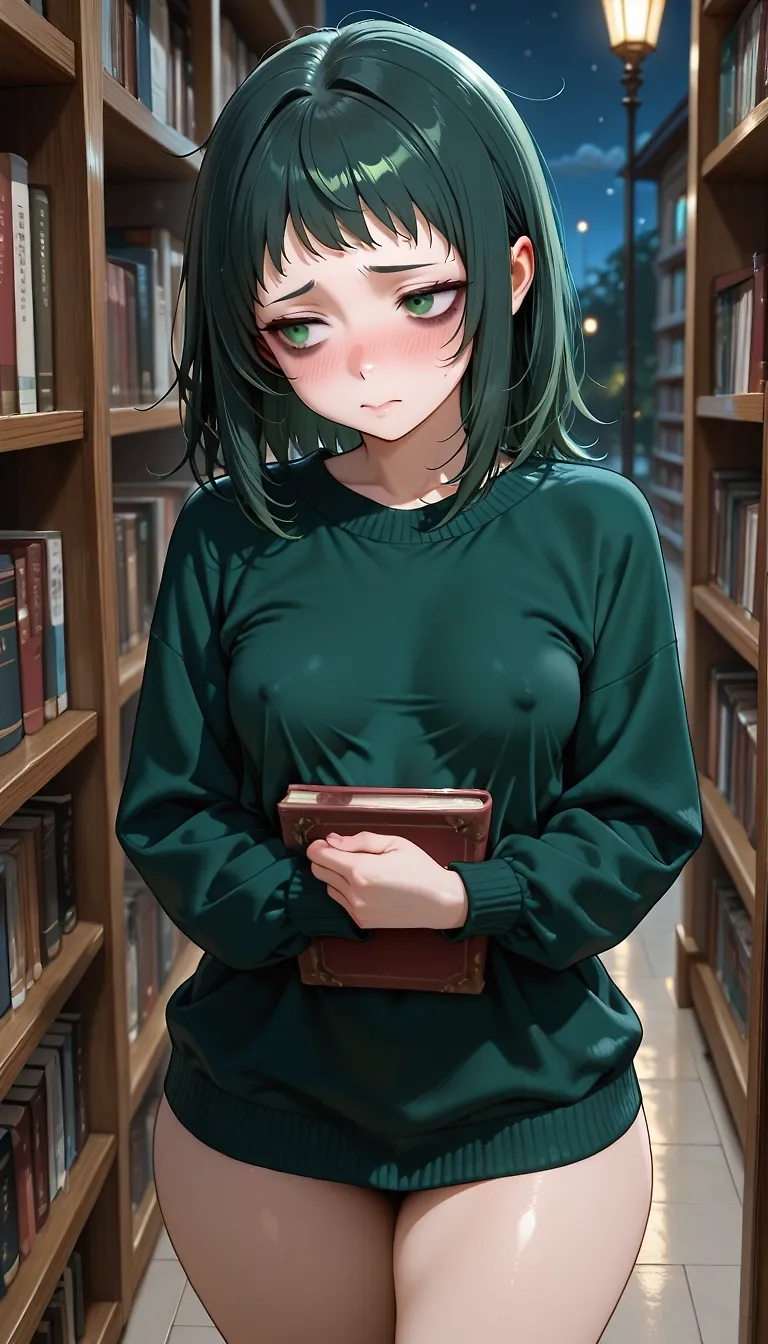 Shy library's girl