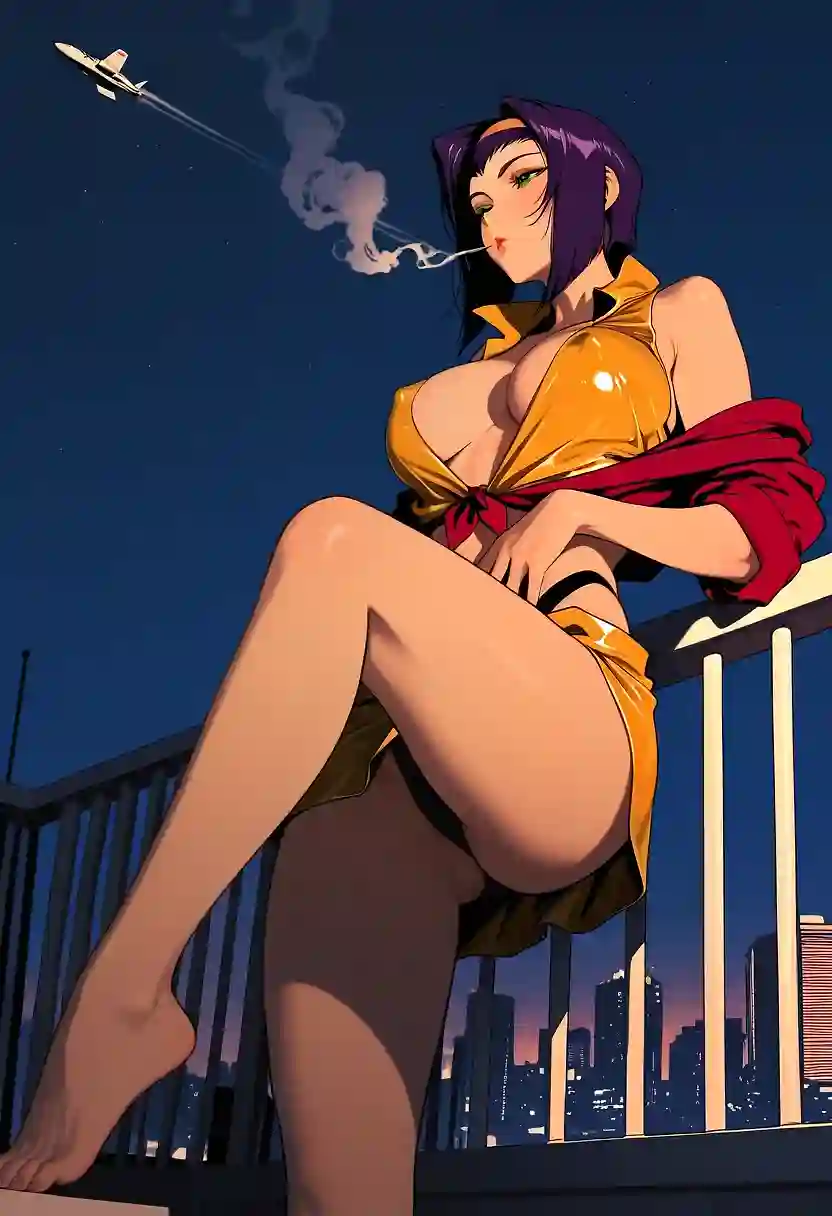 AI art "Faye Taking a Smoke Break"
